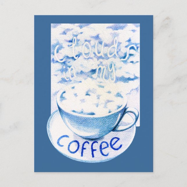 Moln i mitt vykort för kaffe (Framsida)