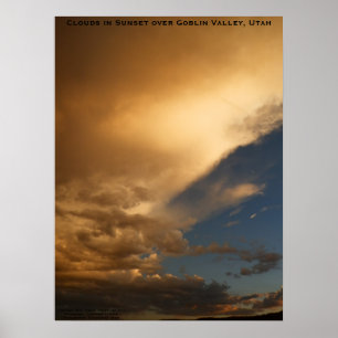 Moln i Sunset över Goblin Valley State Park Poster