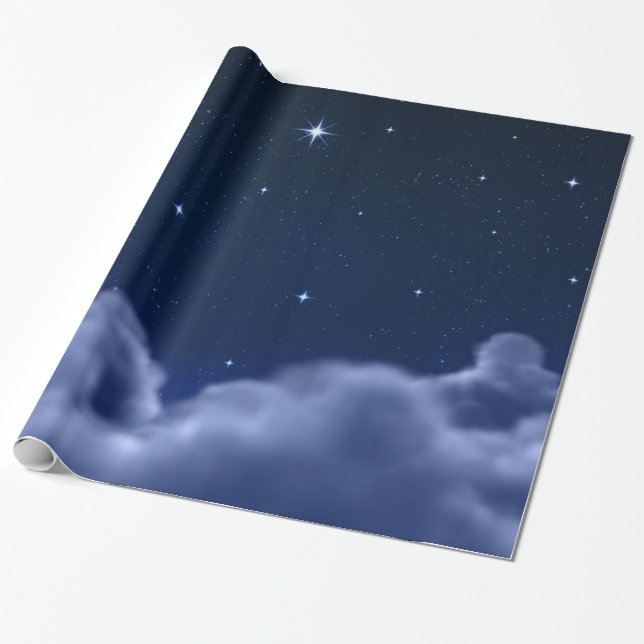 Moln i utrymme som slår in papper presentpapper (Utrullad)