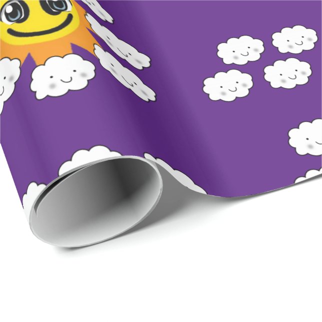 Moln Inpackningspapper Presentpapper (Rullad Hörn)