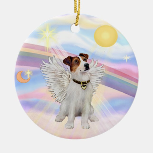 Moln - Jack Russell Terrier Julgransprydnad Keramik (Framsidan)