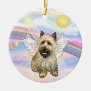 Moln - Kairn Terrier (svart mask) Julgransprydnad Keramik