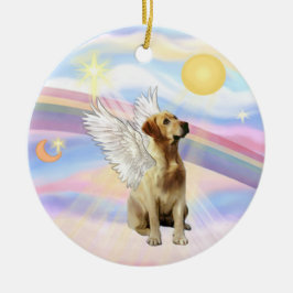 Moln - Labrador (gult) Julgransprydnad Keramik
