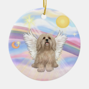 Moln - Lhasa Apso (crème) Julgransprydnad Keramik