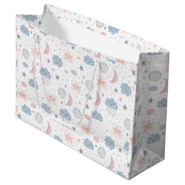 Moln Måne Stjärnor Baby Shower (Framsidan Vinklad)