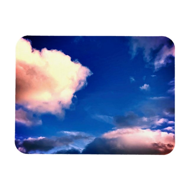 Moln med blå himmel utomhusfotografering magnet (Horisontell)
