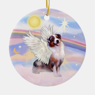 Moln - Merle Australian shepherd Angel (#1) Julgransprydnad Keramik