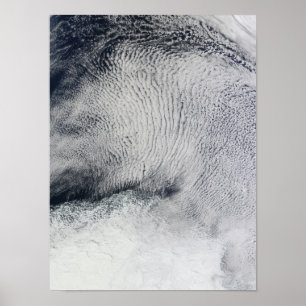 Moln mönster och havsis i södra oceanen poster