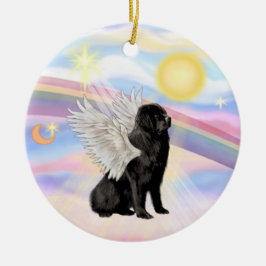 Moln - Newfoundland Ängel (svart) Julgransprydnad Keramik