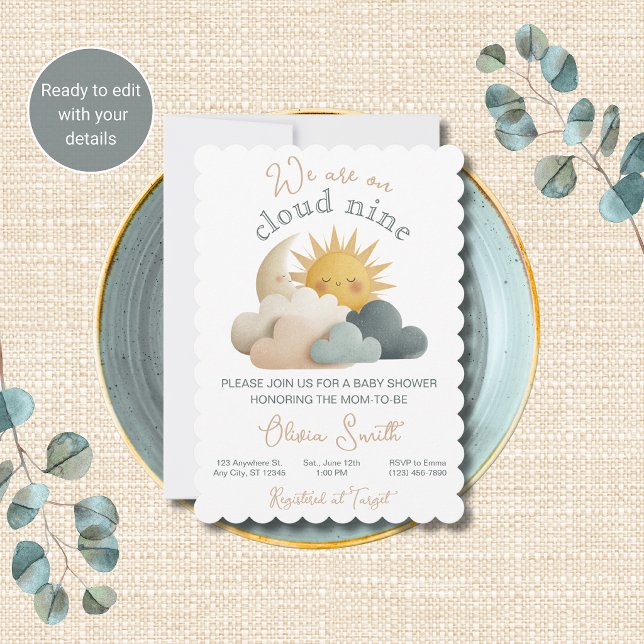 Moln nio baby shower religiös inbjudan (Skapare uppladdad)
