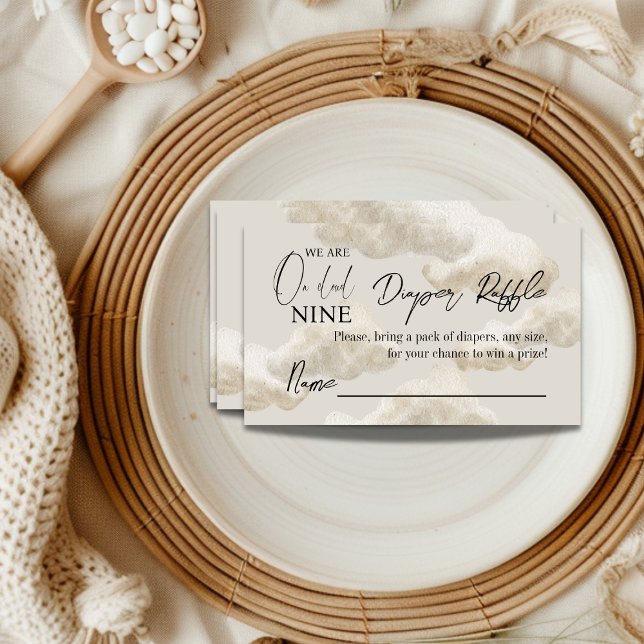 Moln Nio Beige Himmel Baby Shower Blöja Lotteri Tilläggskort (Skapare uppladdad)