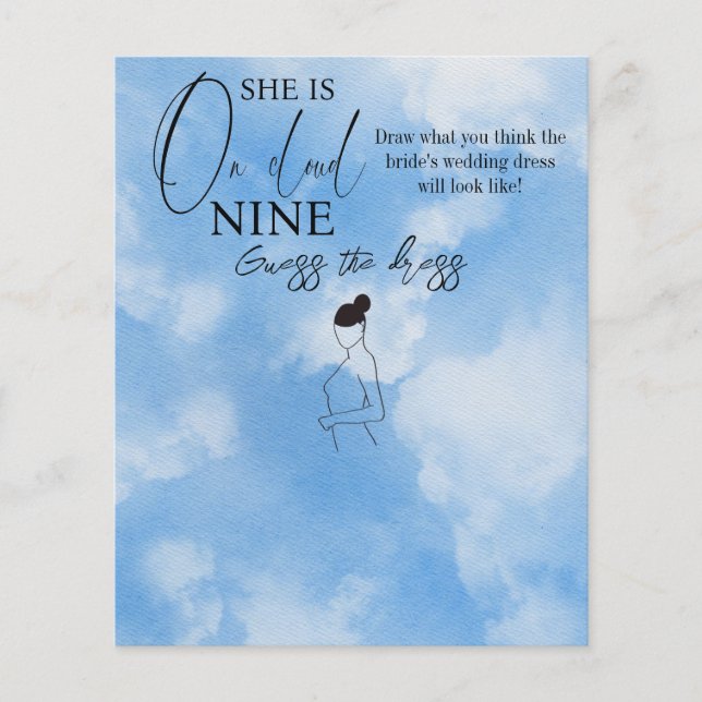 Moln Nio Himmelblå Bröllopsdusch Gissa Klänning Sp (Framsida)