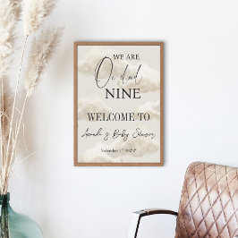 Moln Nio Könsneutralt Himmel Baby Shower Välkommen Poster