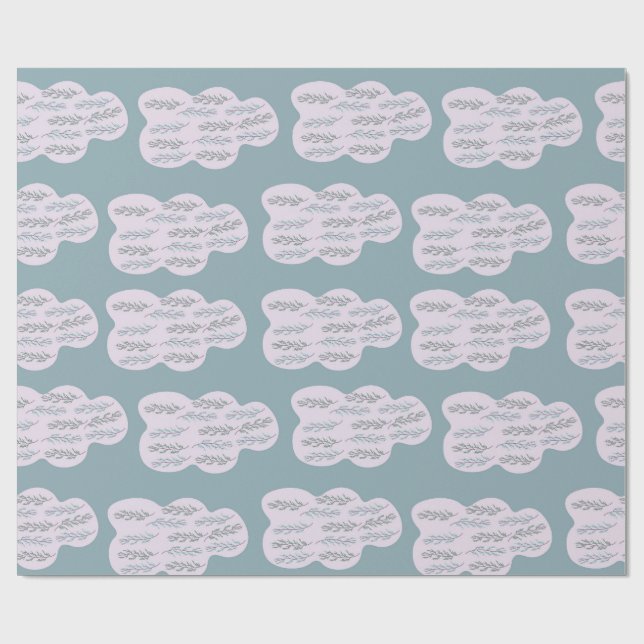 moln och gren mönster presentpapper (Platt)