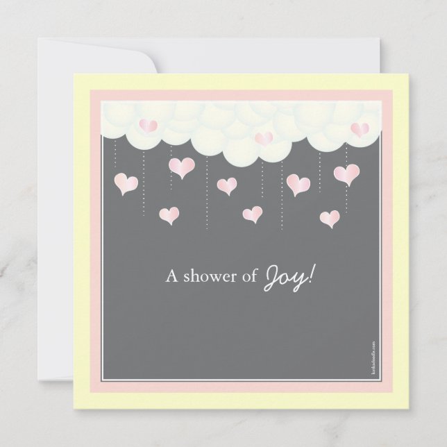 Moln och handskar Babyskor för flickinbjudan Inbjudningar (Framsida)