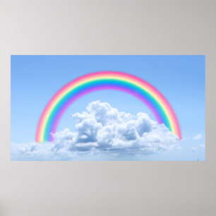 Moln och regnbåge poster