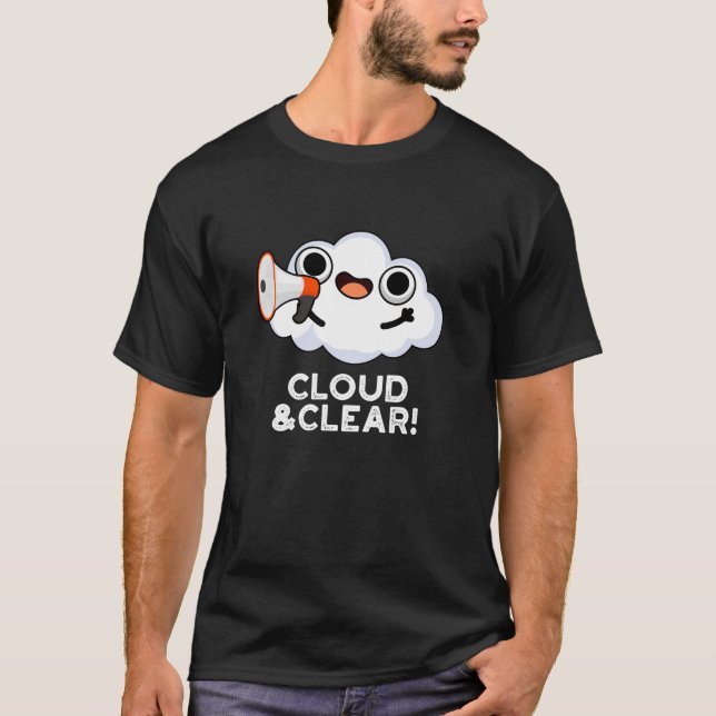 Moln och rensa den fina Weather Pun Mörk BG T Shirt (Framsida)