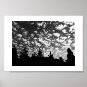 Moln och skuggor, svartvita fotografier poster