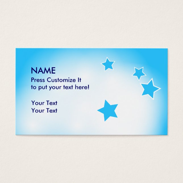 Moln och stjärnor visitkort (Framsidan)