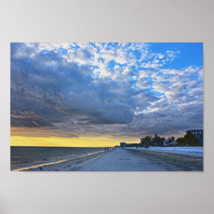 Moln över Fort Myers Beach, Florida Poster