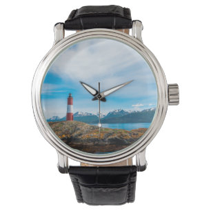 Moln över fyr belägen nära Ushuaia, Argentina Armbandsur