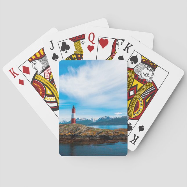 Moln över fyr belägen nära Ushuaia, Argentina Spelkort (Baksidan)