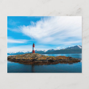 Moln över fyr belägen nära Ushuaia, Argentina Vykort