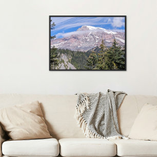 Moln över Mount Rainier naturskön landskap Fototryck