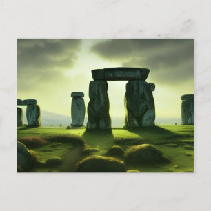 Moln över Stonehenge Fantasy Digital Art Vykort