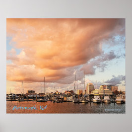 Moln över Tidewater Yacht Marina Portsmouth VA Poster