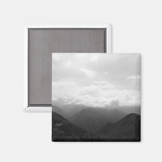 Moln på Backe Black and White Photography Magnet (Front/Back)