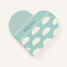 Moln Polka dots Grönt Ditt namn Pastel