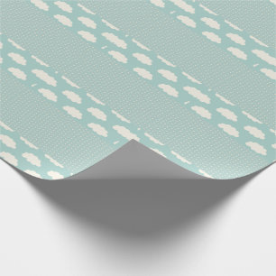 Moln Polka dots Grönt Rand Presentpapper