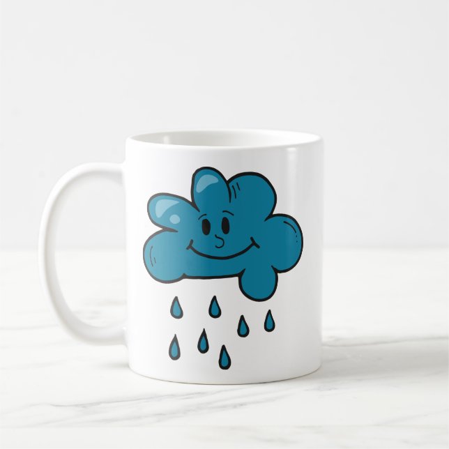 Moln Regn Ritning Illustration | Väder & Natur Kaffemugg (Vänster)