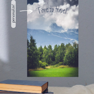 Moln som flyter över bergsområden anpassade poster