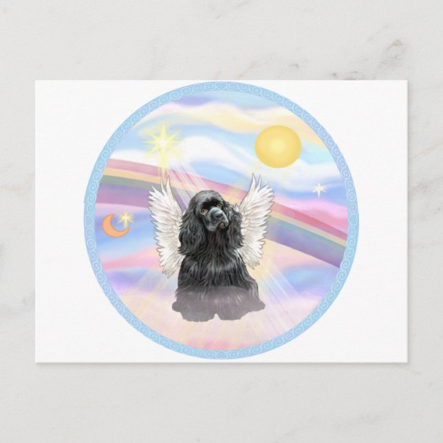 Moln - Svart Cocker Spaniel Vykort (Framsida)