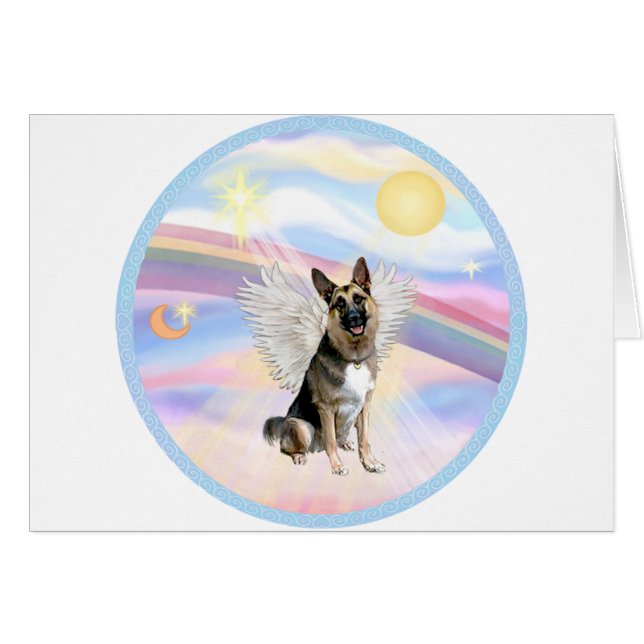 Moln - Tysk Schäferhund (#3) Ängel Hälsningskort (Framsidan Horizontal)