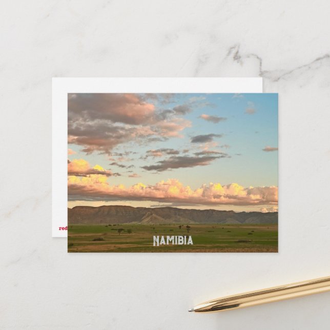 Moln vid Namibia Golden Hour Vykort (Fram/Back In Situ)