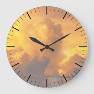 Moln vid Sunset Clock Stor Klocka
