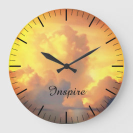 Moln vid Sunset Clock Stor Klocka