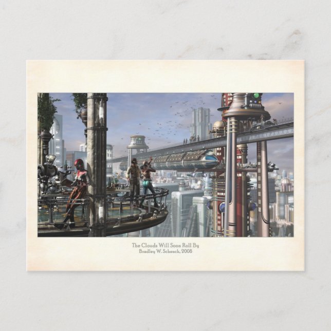 Molnen rullas snart med vykort (Framsida)