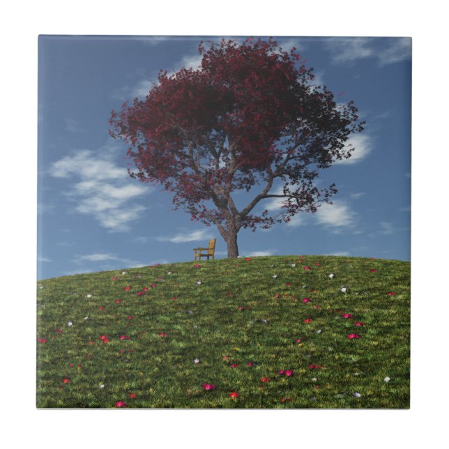 Molnen seglar av dekorativ stapel kakelplatta (Framsidan)