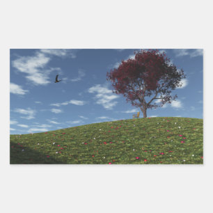 Molnen seglar av Stickers Rektangulärt Klistermärke