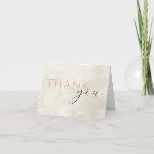 Molnet Nine Baby Shower Clouds Tack Kort (Framsida)