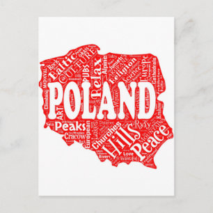 Molnet ord med polska uttryck i form av Polen Vykort