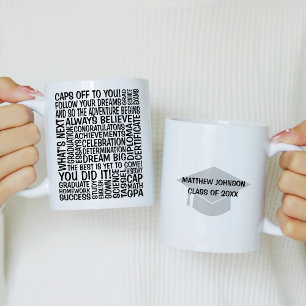 Molnet studenten Ord med Mortorboard Kaffemugg