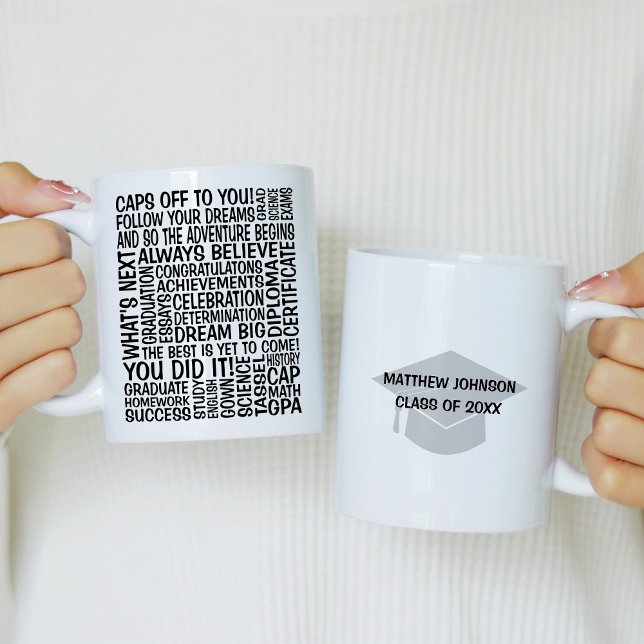 Molnet studenten Ord med Mortorboard Kaffemugg (Skapare uppladdad)