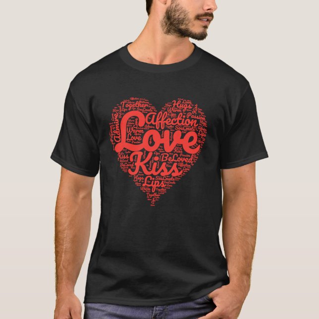 Molnform för Loving-hjärta-ord T Shirt (Framsida)