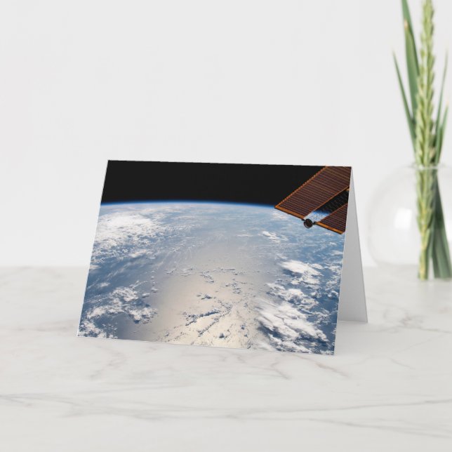 Molnformationer omgivande sollint av Stilla havet Kort (Framsida)