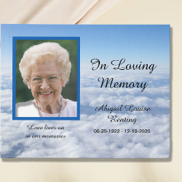 Molnfoto Memorial eller Funeral Guest Bok